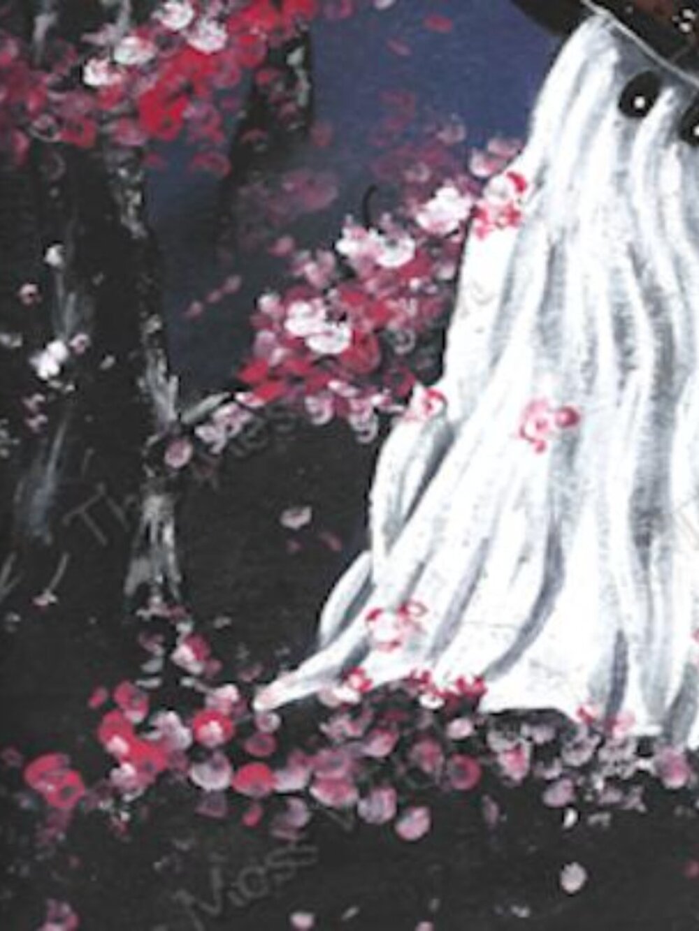 8x10 Fine Art Print, Witch Ghost Under Cherry Blossom Trees Haunted Painting, Sp - Picture 6 of 8